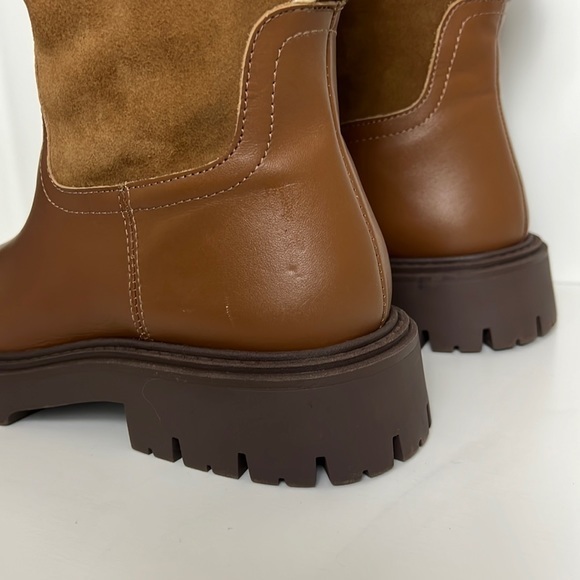 ZARA LEATHER BOOTS WITH FLEECE TRIM - Picture 5 of 12